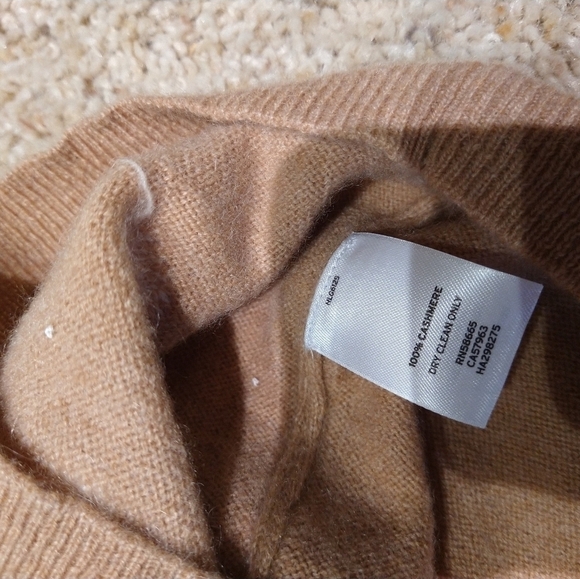 Halogen Women's Cashmere Crew Neck Polka Dot Sweater Beige Size MP Pullover - Picture 5 of 7